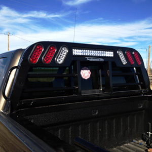 Outlaw Edition Headache Rack (with Grab Handles, LED Lights, Light Bar) - Tumbleweed MFG